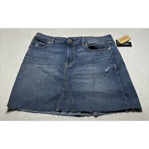 NWT American Rag CIE Mini Skirt Womens 13 Juniors Blue Fringe Spirit Wash Denim